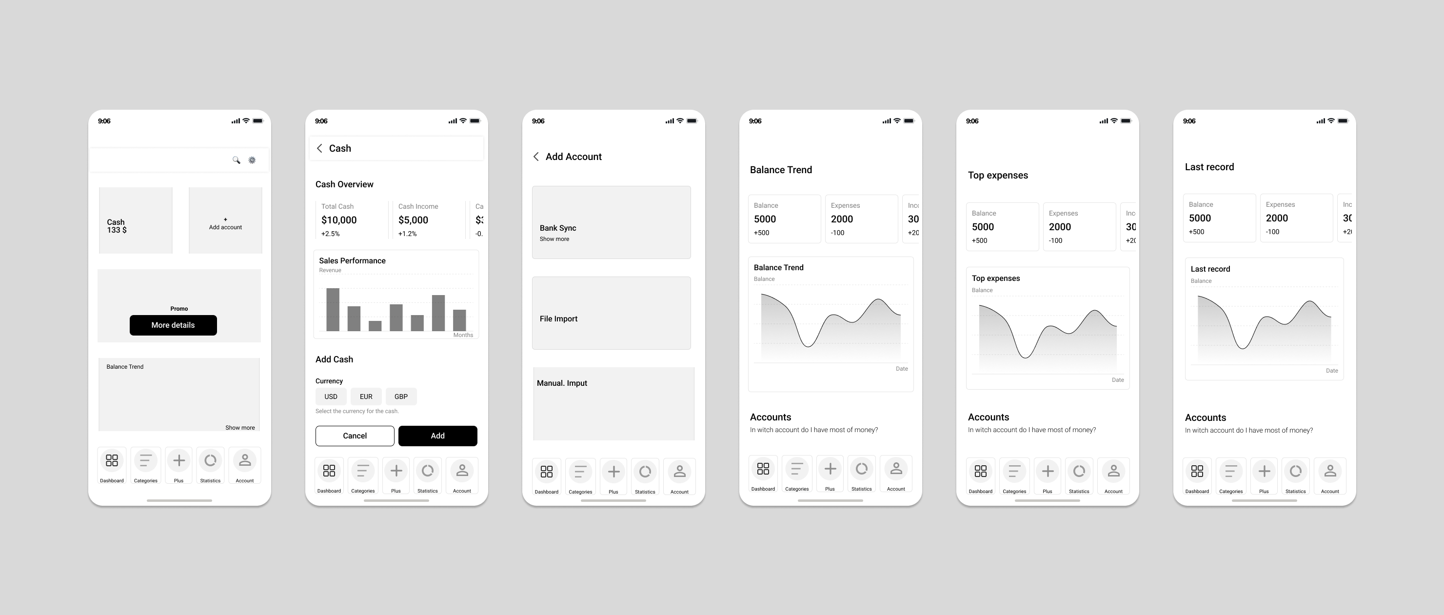 Penny Pulse prototype screens